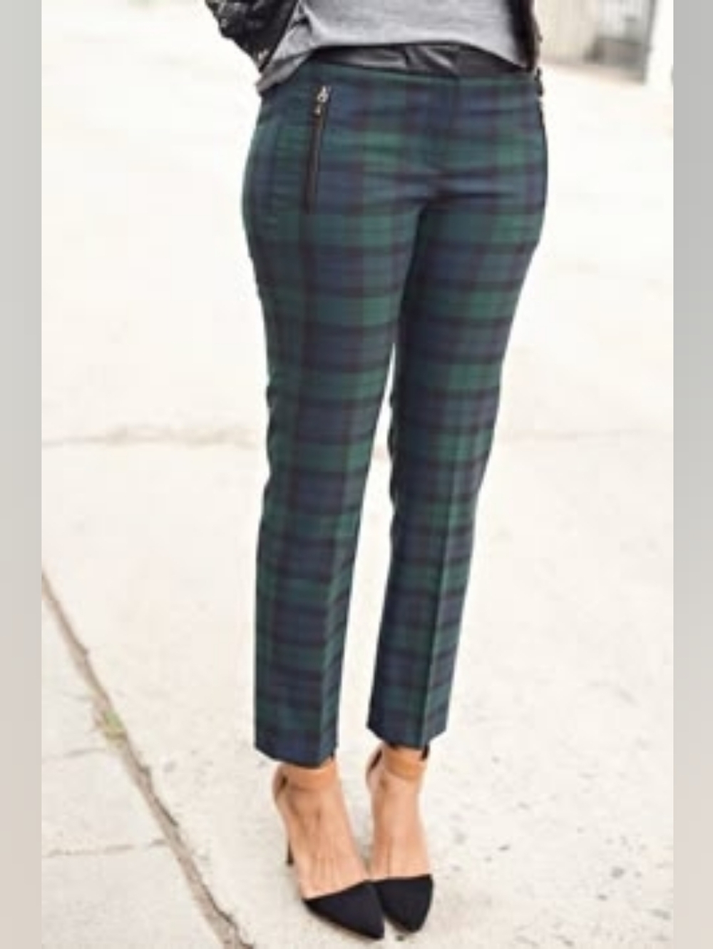 Plaid Pull On Skinny Pants